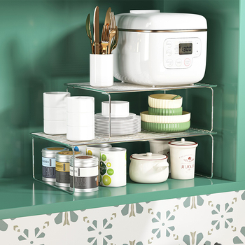 Μεταλλική ραφιέρα αποθήκευσης κουζίνας για ντουλάπες, χωρίς εγκατάσταση, πολυεπίπεδη, στυλ Θιβέτ