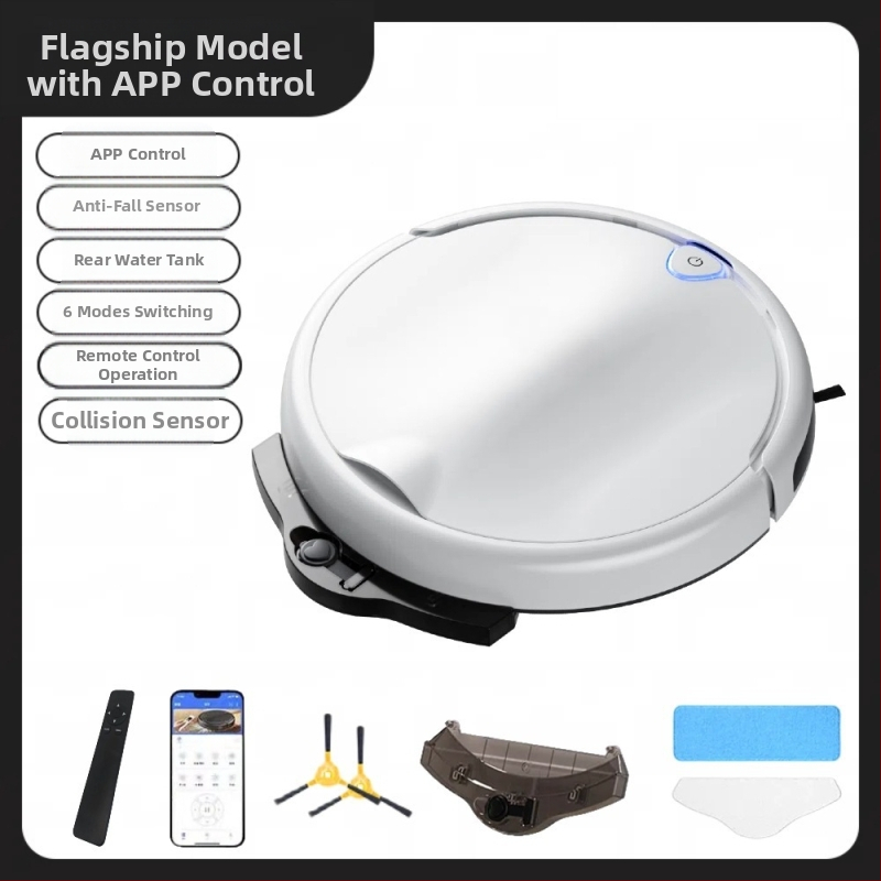 XM32 roboto dulkių siurblys su šluotele – nuotolinis valdymas, 7.4V/15W, siurbimo galia 2000–2999 Pa, dengiamas plotas 90–120 m², šluostymas, siurbimas ir plovimas viename