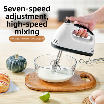 Elektrinis kiaušinių plakiklis, rankinis, 1001–1200 W, 7+ greičiai, maišymas, plakimas kiaušinių, tešlos minkymas, visiškai automatinis