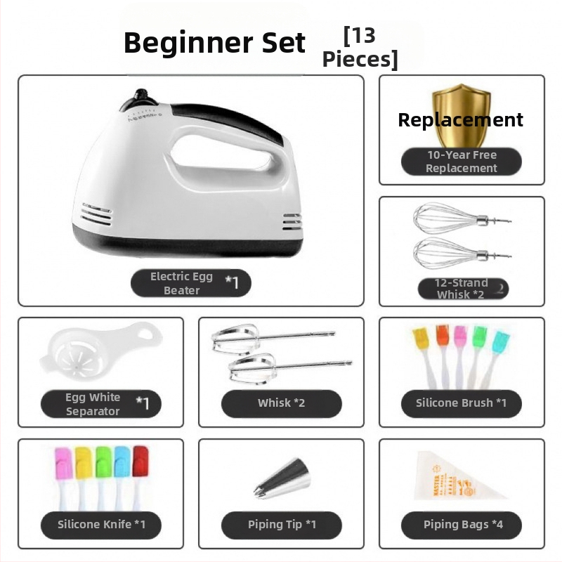 Elektrinis kiaušinių plakiklis, rankinis, 1001–1200 W, 7+ greičiai, maišymas, plakimas kiaušinių, tešlos minkymas, visiškai automatinis
