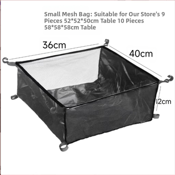 Τσάντα αποθήκευσης από δικτυωτή ύλη για εξωτερικό πτυσσόμενο τραπέζι, για μακριά και τετράγωνα τραπέζια· Μάρκα: Other; Προδιαγραφές: 4; Κατηγορία: Outdoor toiletry bag