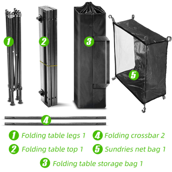 Τσάντα αποθήκευσης από δικτυωτή ύλη για εξωτερικό πτυσσόμενο τραπέζι, για μακριά και τετράγωνα τραπέζια· Μάρκα: Other; Προδιαγραφές: 4; Κατηγορία: Outdoor toiletry bag