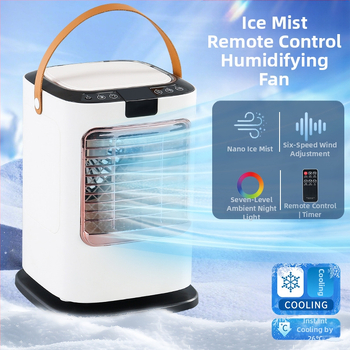 Επιτραπέζιος ανεμιστήρας με ψεκασμό και ατμοποιημένη υγρασία, 3 πτερύγια, κεφαλή με ταλάντωση, κινητήρας με βούρτσες, USB