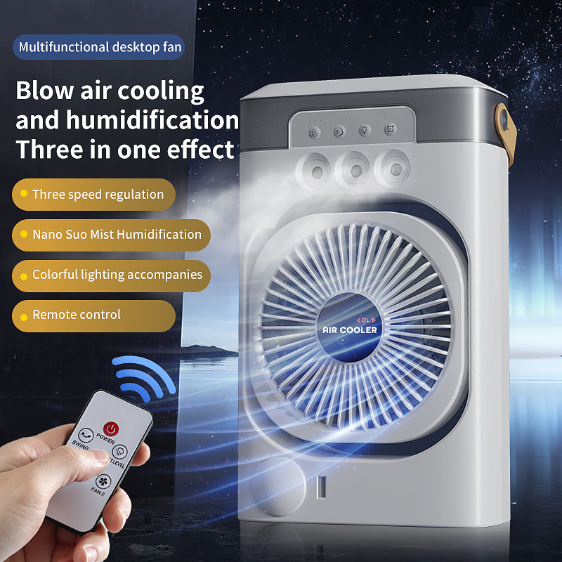 Galda izsmidzināšanas ventilators ar 3 lāpstiņām, bezkartāč motors, USB barošana, iekšējā akumulatora jauda 2000–4000 mAh