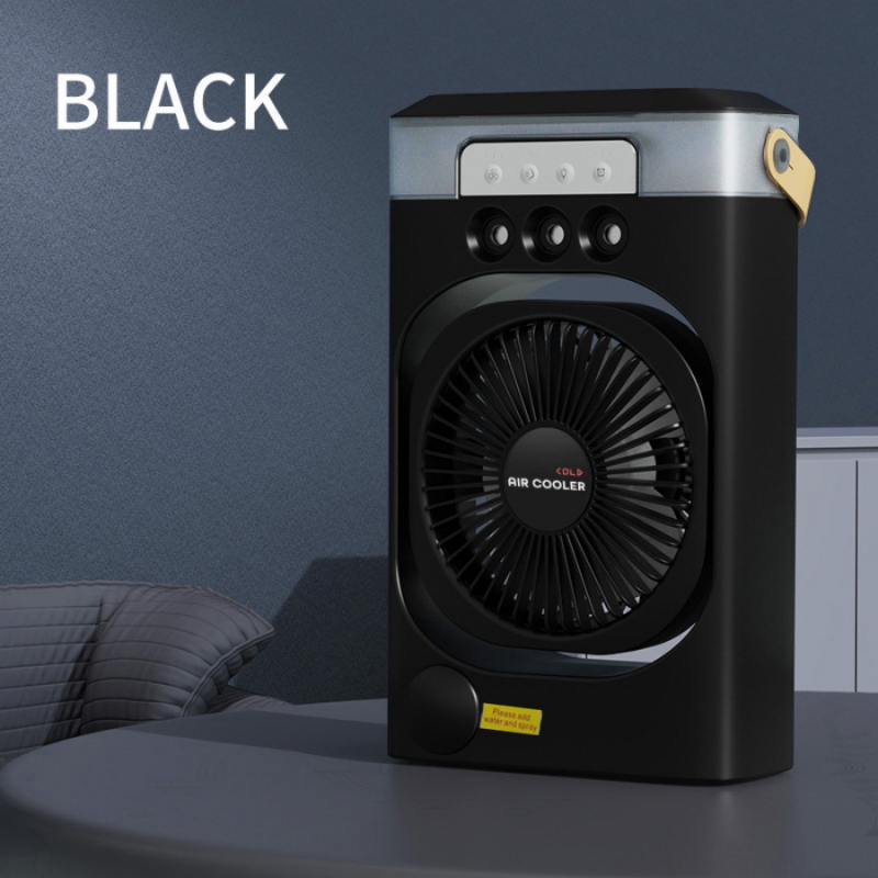 Spray ventilátor asztalra, 3 lapáttal, brushless motor, USB tápegység, beépített 2000–4000 mAh akkumulátor