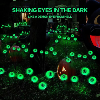 LED Eyeball Light за двор със слънчево захранване – Halloween декор, IP65, база E14, 1000 lm, ≤36V, 10000 ч