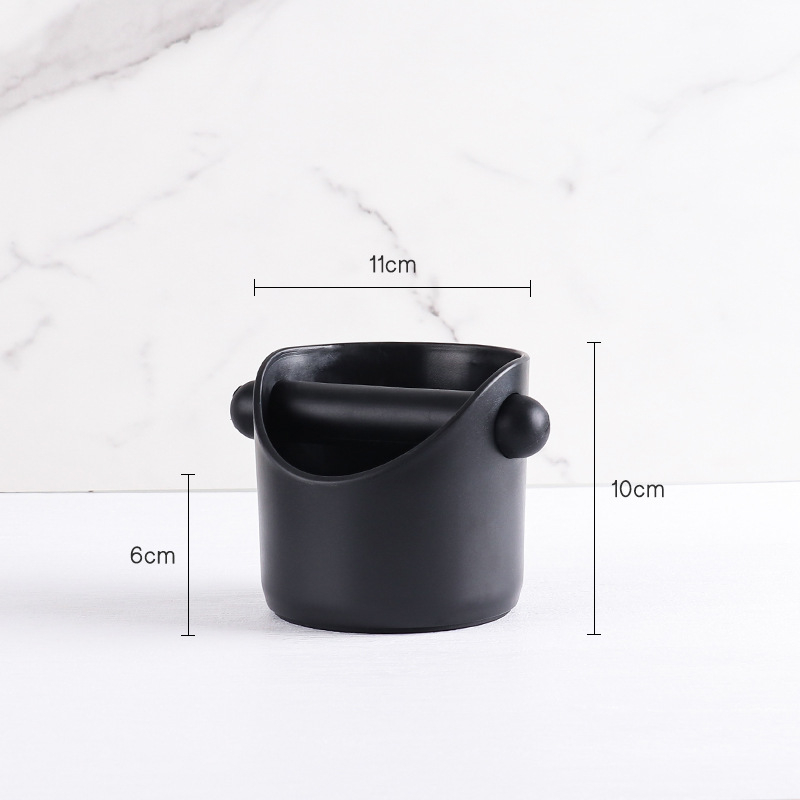 Vastagított rozsdamentes acél kávézacc tartály, csúszásmentes mini kiöntőkosár és teflonos szennyeződésálló bevonattal.