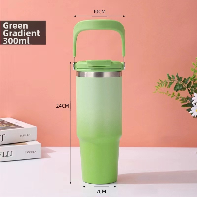 Термос-чаша с вакуумна изолация, вътрешност 304 неръждаема стомана, външна 201 неръждаема стомана, преносима автомобилна чаша с въже за носене, персонализирано лого