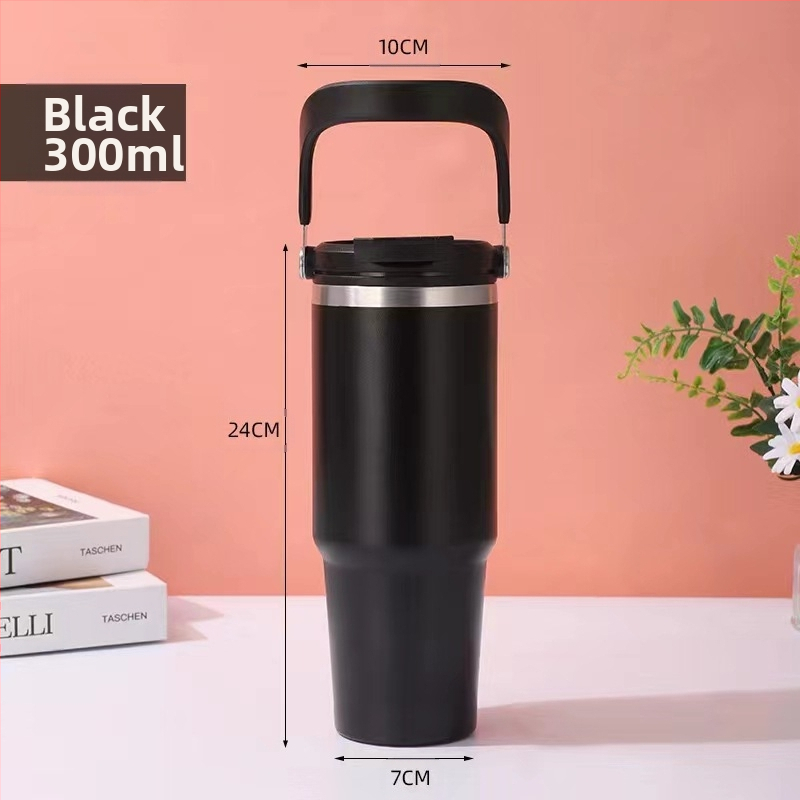 Термос-чаша с вакуумна изолация, вътрешност 304 неръждаема стомана, външна 201 неръждаема стомана, преносима автомобилна чаша с въже за носене, персонализирано лого