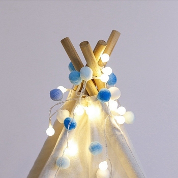 LED αλυσίδα με βαμβακερές μπαλίτσες – 20 LEDs, 3000K, IP54, μπαταρία, εσωτερική/γιορτινή διακόσμηση, μοντέλο Fur Ball Lamp