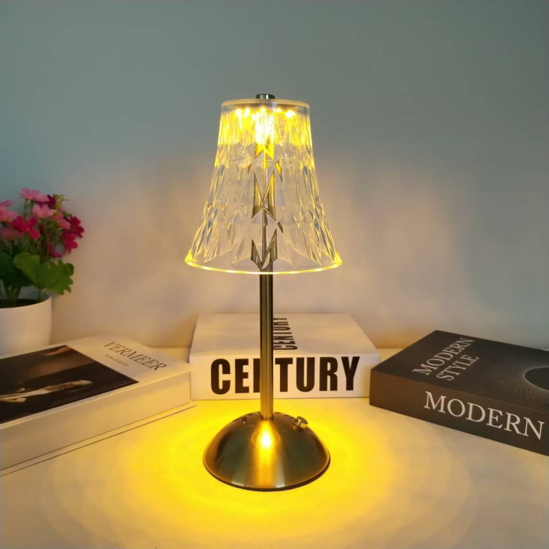 Stalo lemputė su krištolo luksu, trijų lygių šviesos reguliavimas, projekcija, nakties šviesa ir aplinkos apšvietimas, tinkama vidaus/lauko naudojimui