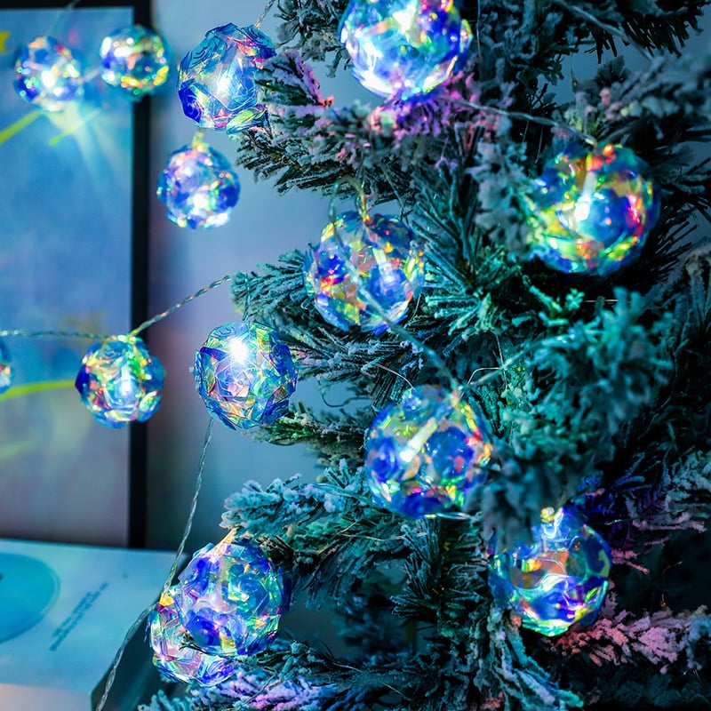 Rainbow Ball LED гирлянда с топчета, 20 LED, IP54, 100 lm, батерийно захранване, за стаен дизайн