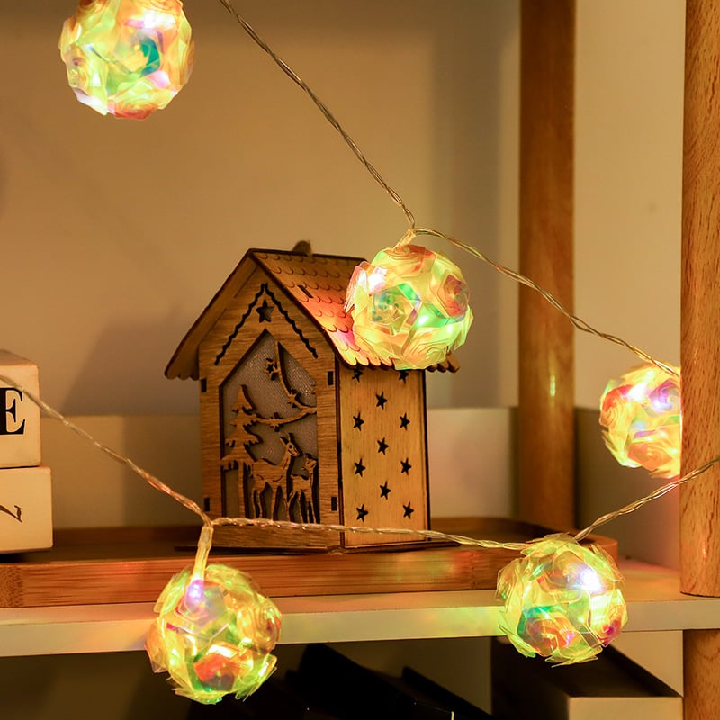 Rainbow Ball LED гирлянда с топчета, 20 LED, IP54, 100 lm, батерийно захранване, за стаен дизайн