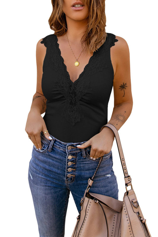 T-shirt полиестер, без ръкави, V-образно деколте, Slim кройка, едноцветен