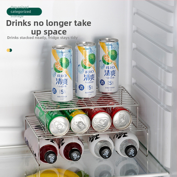 Вътрешен рафт за хладилник от неръждаема стомана – разделител за съхранение, Wan Jianing, стил светъл лукс