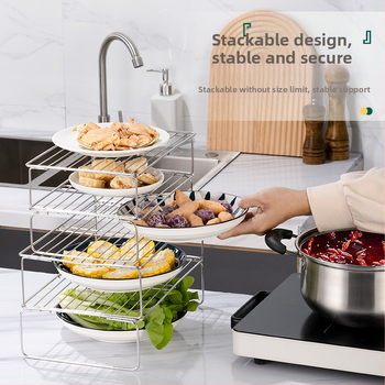 Вътрешен рафт за хладилник от неръждаема стомана – разделител за съхранение, Wan Jianing, стил светъл лукс