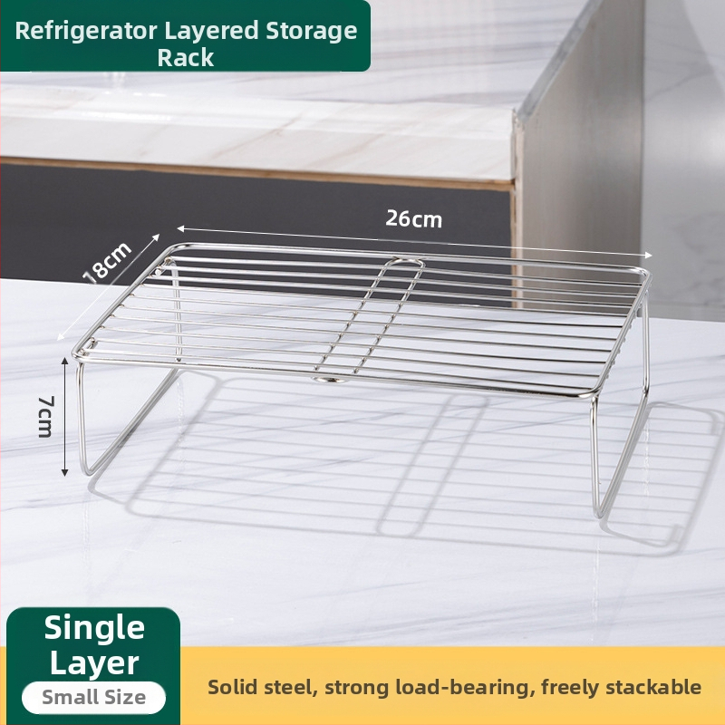 Вътрешен рафт за хладилник от неръждаема стомана – разделител за съхранение, Wan Jianing, стил светъл лукс