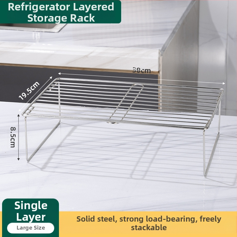 Вътрешен рафт за хладилник от неръждаема стомана – разделител за съхранение, Wan Jianing, стил светъл лукс