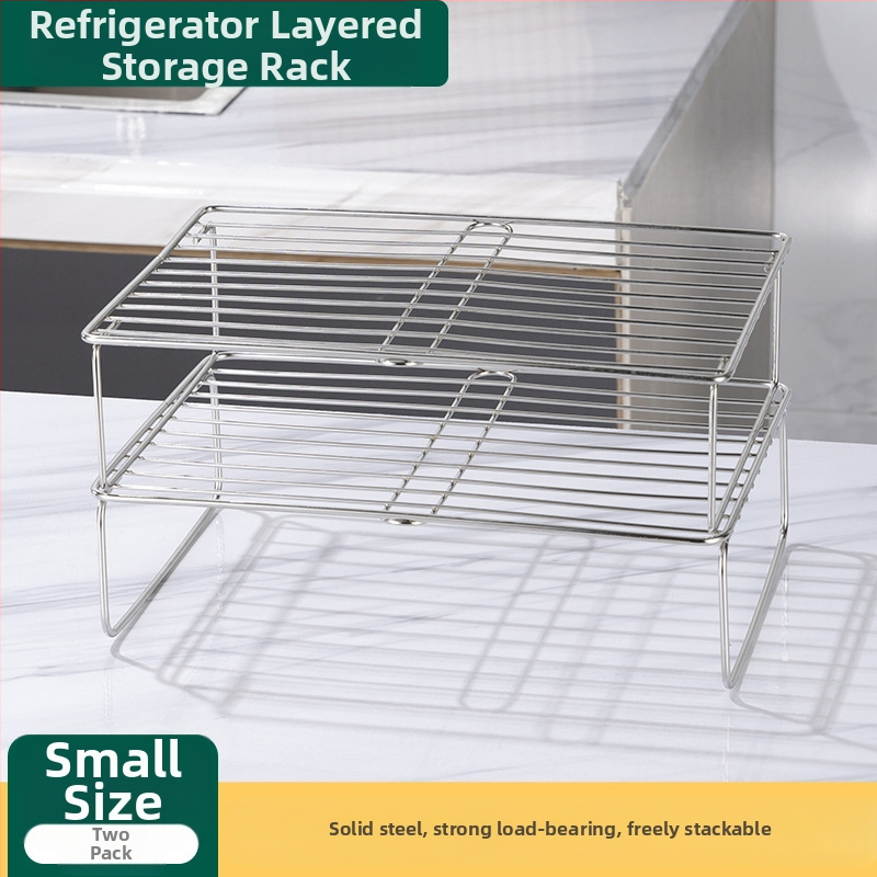 Вътрешен рафт за хладилник от неръждаема стомана – разделител за съхранение, Wan Jianing, стил светъл лукс