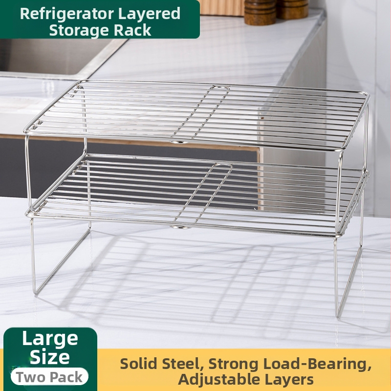 Вътрешен рафт за хладилник от неръждаема стомана – разделител за съхранение, Wan Jianing, стил светъл лукс