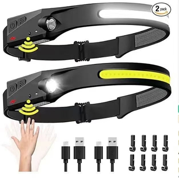 Išorinis dviejų galvų LED galvos žibintas su šalmo laikikliu, 5W, įkraunamas 400/1200 mAh, 100–200 m spindulys