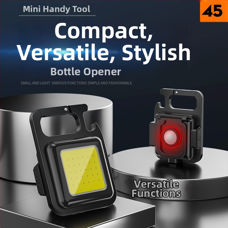 Фенерче за ключодържател – презареждаем, ултраярък за външни условия, компактна къмпинг лампа; COB светодиод, 3.7V, 10W, натисков превключвател