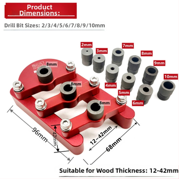 Εργαλείο ξυλουργικής με αυτοκεντρισμό, κυκλικός ξύλινος σφήνας, 3-σε-1 διανοίκτης οπών και οδηγός ορθών οπών 90° για πάνελ επίπλων DIY