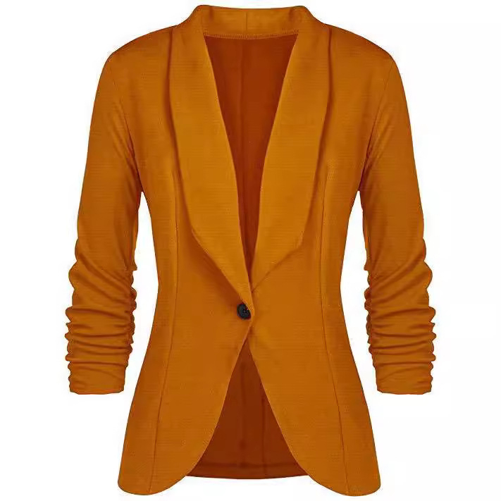 Sieviešu kostīmu jaka, šaurs piegriezums, kostīma apkakle, garas piedurknes, kokvilnas audums