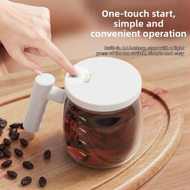 Електрическа стъклена чаша за кафе с автоматично разбъркване, преносима офисна чаша, възможност за персонализация с лого, тегло 542 g