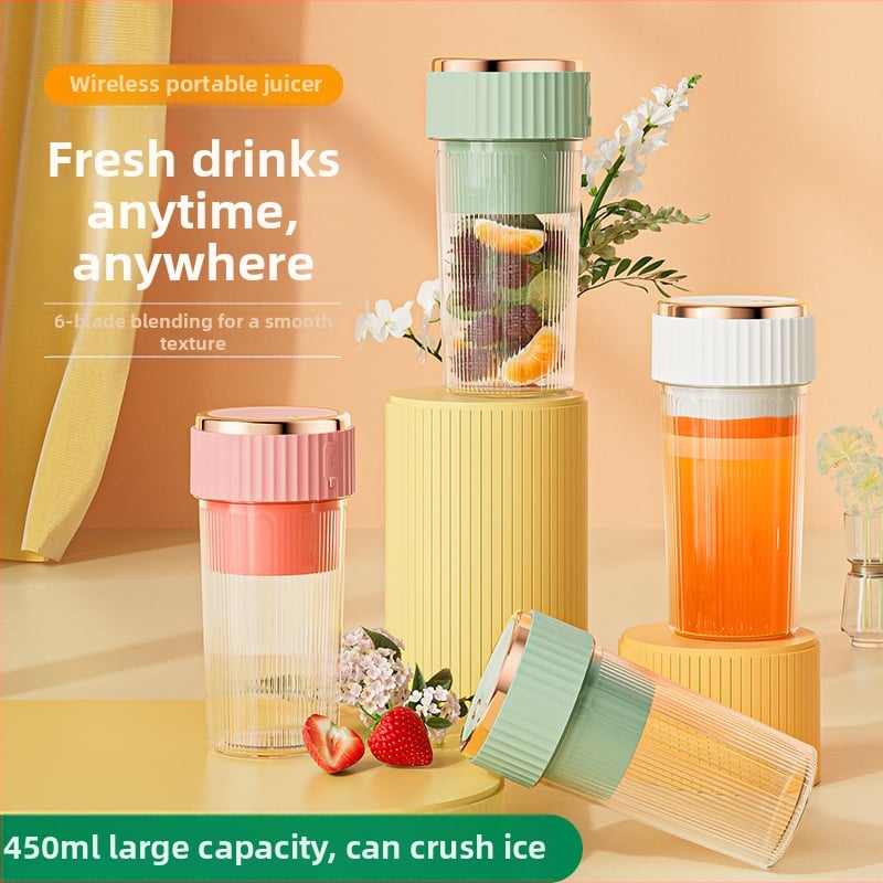 Nešiojamas įkraunamos sultų puodelis su įdėta baterija, 200W, 12000 rpm, 6 peilių galvutė, talpa 401–600 ml