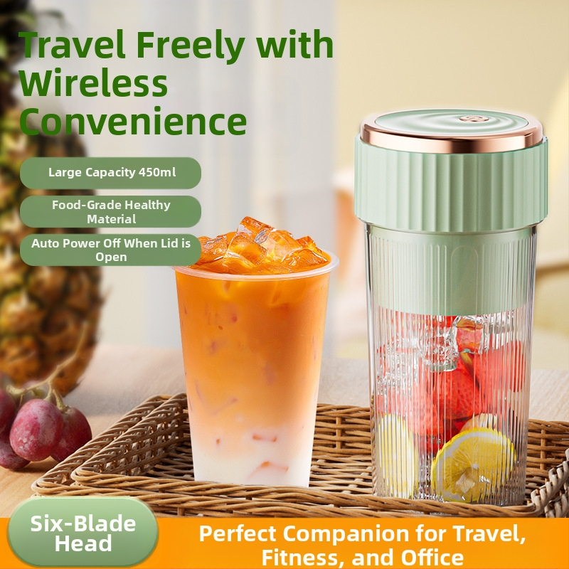 Преносима чаша за сок с вградена батерия, 200W, 12000 об./мин, 6 ножа, капацитет 401–600 мл
