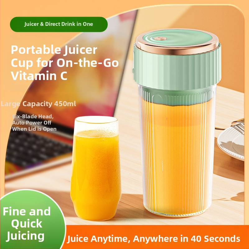 Преносима чаша за сок с вградена батерия, 200W, 12000 об./мин, 6 ножа, капацитет 401–600 мл