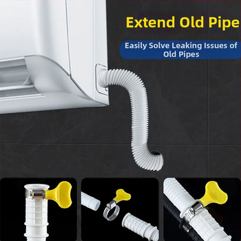 Oro kondicionieriaus išorinės dalies nuotekų vamzdelio plėtinys – silikono-ABS, anti-aging, šiuolaikinis minimalistinis stilius, įprasta veikia temperatūra