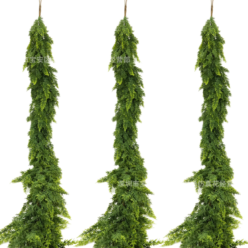 Χριστουγεννιάτικη κρεμάστρα διακόσμησης ντουλαπιού: Norfolk Pine Rattan — PE μαλακό κόλλα, μαλακή χύτευση πλαστικού, σειρά Christmas Cane, προσαρμοσμένο μήκος και πυκνότητα