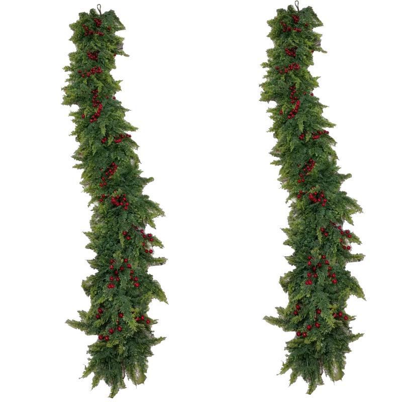 Χριστουγεννιάτικη κρεμάστρα διακόσμησης ντουλαπιού: Norfolk Pine Rattan — PE μαλακό κόλλα, μαλακή χύτευση πλαστικού, σειρά Christmas Cane, προσαρμοσμένο μήκος και πυκνότητα