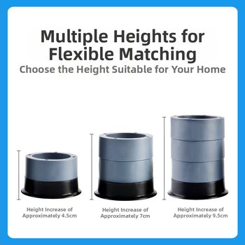 Ανυψωτικό πάτωμα-βάση πλυντηρίου — αντιολισθητικό, αποσβεστή κραδασμών, με ρύθμιση ύψος, χωρίς εγκατάσταση (Υλικό: Πλαστικό; Ρύθμιση ύψους; Αντιολισθητικό; Αντιδονητικό)