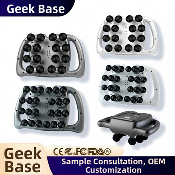 Fascių masažierius su LCD ekranu, 6+ antgaliai, įmontuota baterija, 5+ greičiai, žemas triukšmo lygis 36–45 dB