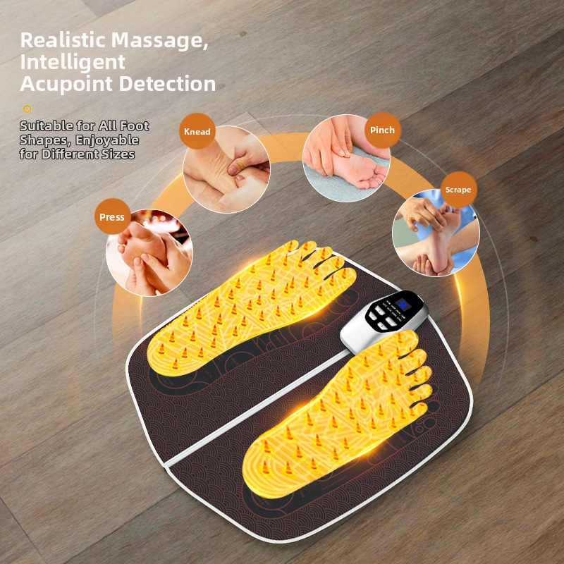 EMS масажна подложка за стъпала, интелигентно управление, мулти-режимен масаж с EMS микро ток, инфрачервена физиотерапия, безжично дистанционно управление, таймер