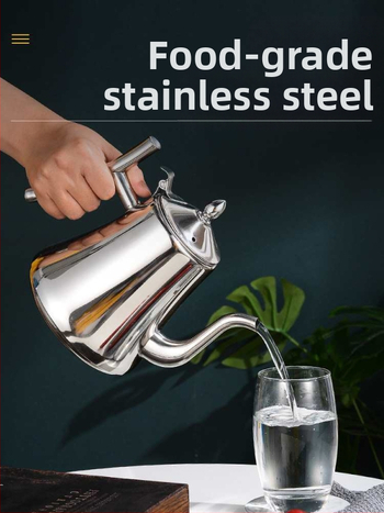 Τσαγιέρα από ανοξείδωτο ατσάλι με φίλτρο, συμβατή με εστίες επαγωγής, για οικιακή/ξενοδοχειακή χρήση