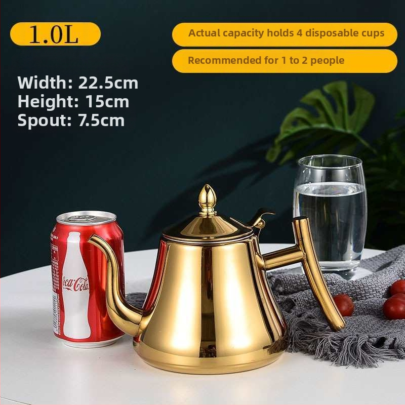 Τσαγιέρα από ανοξείδωτο ατσάλι με φίλτρο, συμβατή με εστίες επαγωγής, για οικιακή/ξενοδοχειακή χρήση