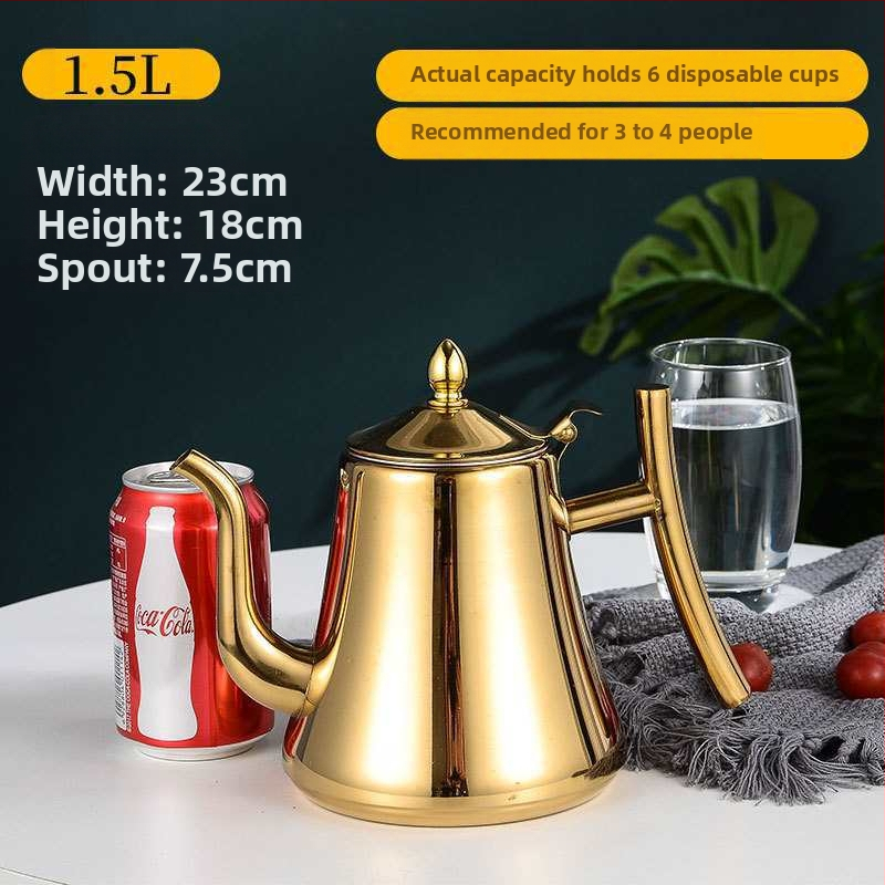 Τσαγιέρα από ανοξείδωτο ατσάλι με φίλτρο, συμβατή με εστίες επαγωγής, για οικιακή/ξενοδοχειακή χρήση