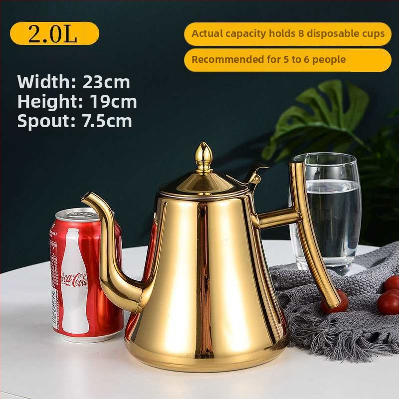 Τσαγιέρα από ανοξείδωτο ατσάλι με φίλτρο, συμβατή με εστίες επαγωγής, για οικιακή/ξενοδοχειακή χρήση