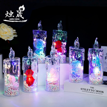 Candle Sheng LED cilindrinė plastikinė žvakė – LED žvakė, cilindrinė forma, plastmasos medžiaga, spalvingos LED karoliukai