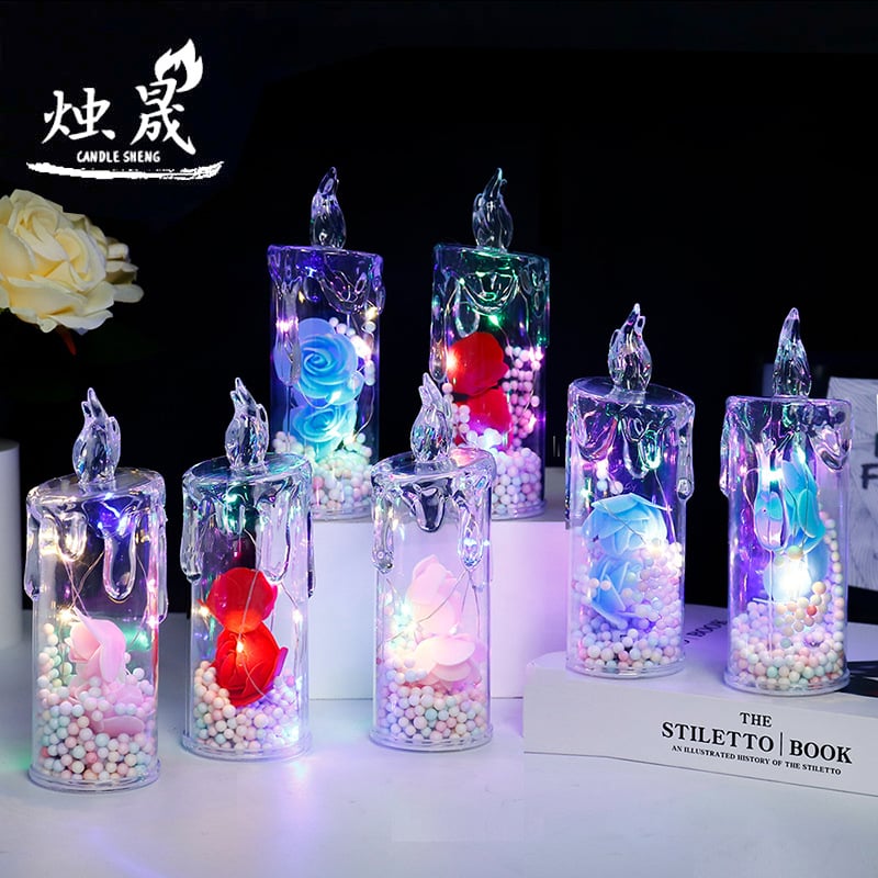 Candle Sheng светодиодна цилиндрична пластмасова свещ – LED свещ, цилиндрична форма, пластмасов материал, цветни светодиоди