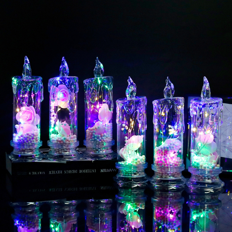 Candle Sheng LED cilindrinė plastikinė žvakė – LED žvakė, cilindrinė forma, plastmasos medžiaga, spalvingos LED karoliukai