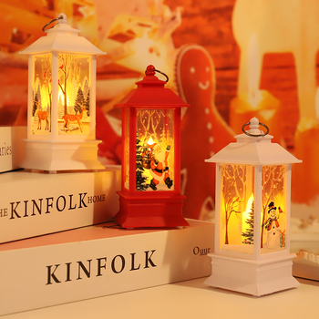 Πλαστικό χριστουγεννιάτικο φωτιζόμενο διακοσμητικό με χιονάνθρωπο και τάρανδο, μηχανική κατασκευή, φωτεινό διακοσμητικό γραφείου