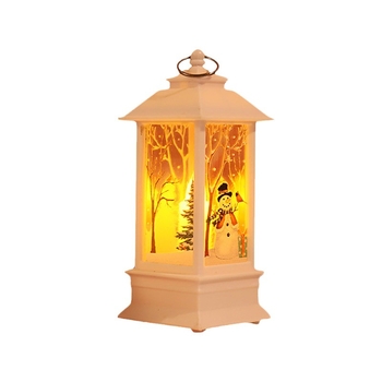 Πλαστικό χριστουγεννιάτικο φωτιζόμενο διακοσμητικό με χιονάνθρωπο και τάρανδο, μηχανική κατασκευή, φωτεινό διακοσμητικό γραφείου