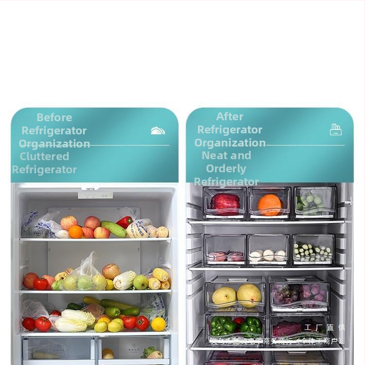 Кутия за съхранение в хладилник с чекмедже – материал: коприна; внос; марка: Други; без лого; стил: Общ