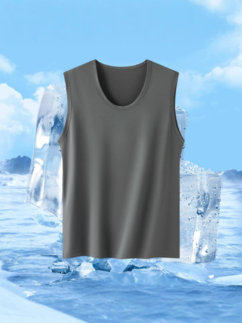 Pánske športové tielko z Ice Silk látky, voľný strih, 91–95% polyester, tenký materiál