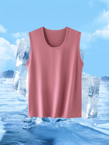 Pánske športové tielko z Ice Silk látky, voľný strih, 91–95% polyester, tenký materiál